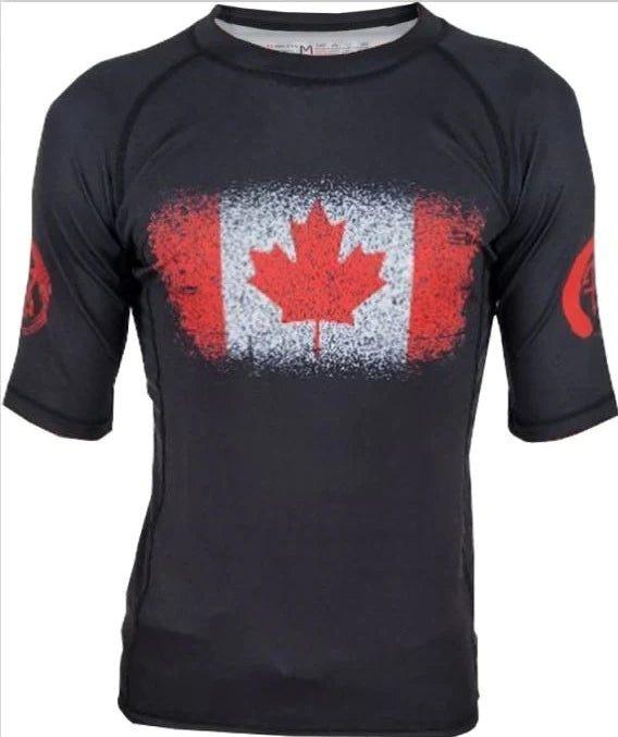 Flawless Kimono Black Canada Flag Rash guard