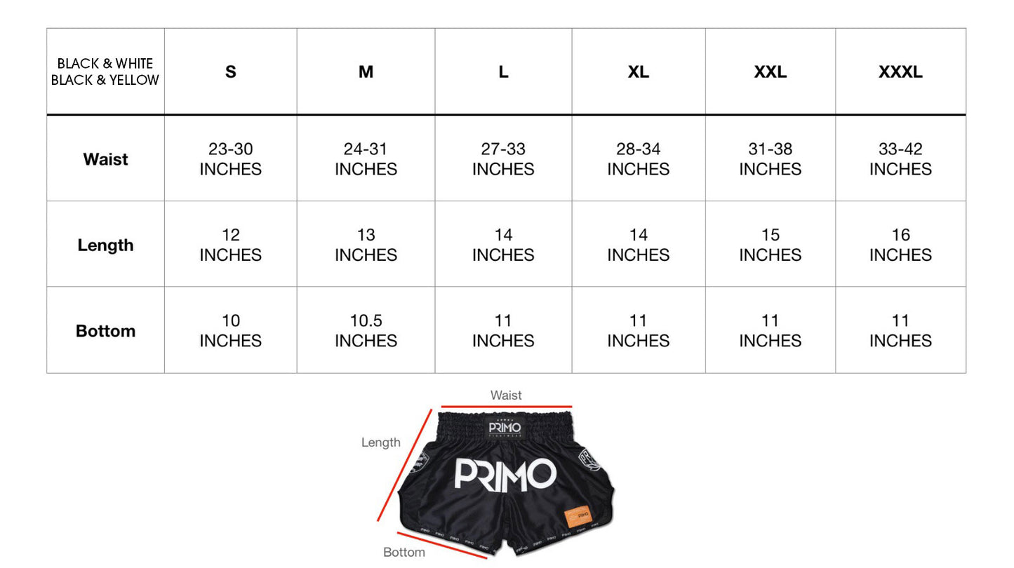 Primo Muay Thai Shorts - Freeflow Series - Metatec