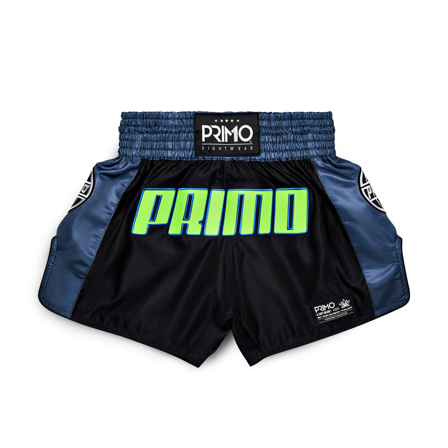 Primo FightWear - Trinity Series Microfiber Muay Thai Shorts - Black