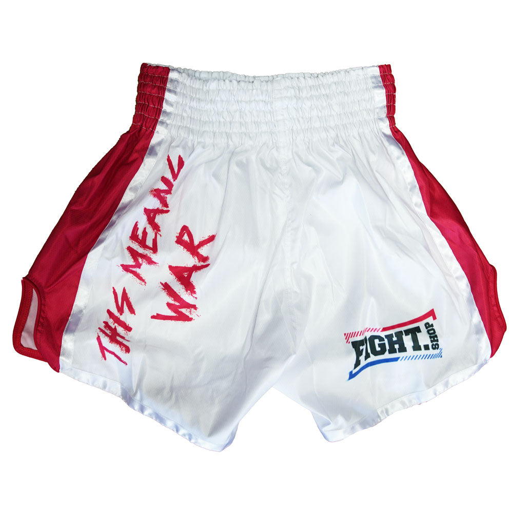 Yuth Sports Gear Muay Thai Shorts - White & Red