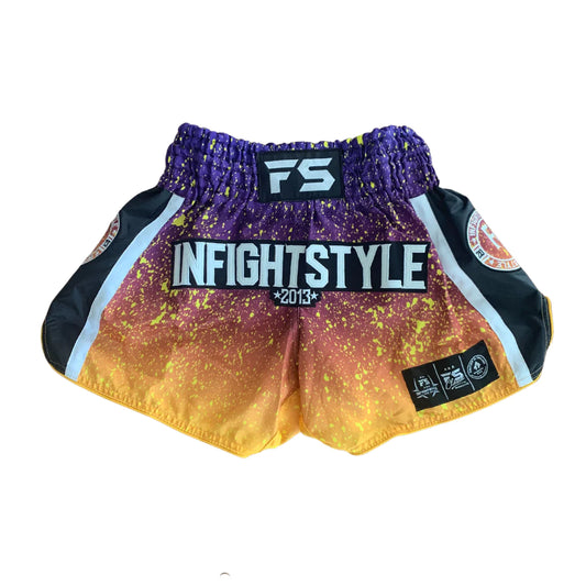 InFightStyle Muay Thai Shorts - Purple & Brown
