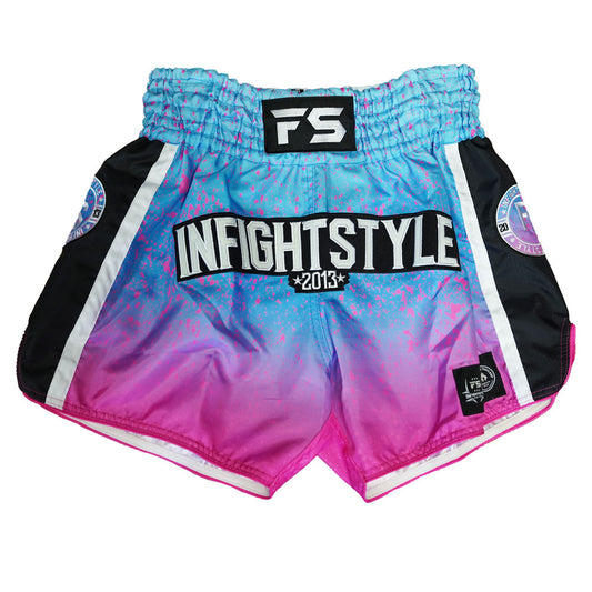 InFightStyle Muay Thai Shorts - Pink & Blue