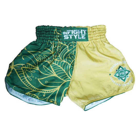 InFightStyle Muay Thai Shorts - Yellow & Green